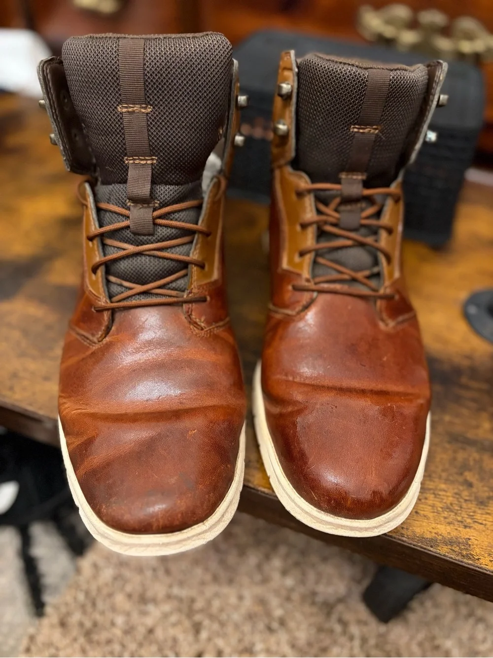 Timberland Men's Tan and Brown Leather Chukka Boots